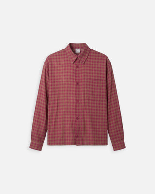 Won Hundred Mason Check Shirt Granita Pink Comb