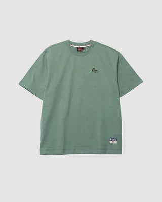 Evisu Evisu Knitted Seagull Emb & Carp Print Tee Green