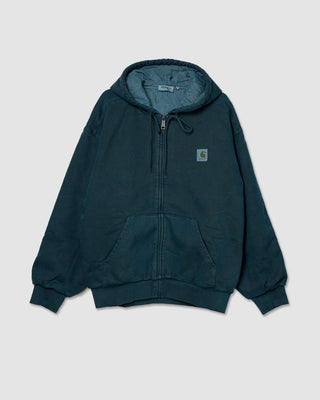 Carhartt WIP Hooded Vista Jacket Sweat Deep Lagoon garment dyed