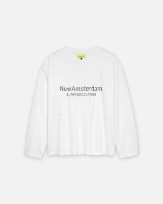 New Amsterdam Surf Association Worked Logo Longsleeve White/Black