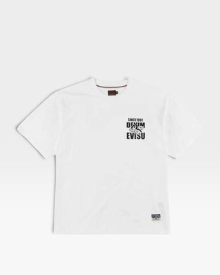 Evisu Ht Brocade Kamon Applique Ss Tee White
