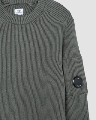 C.P Company Full Rib Crewneck Lens Sweater Gunmetal