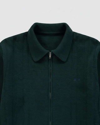 Arte Antwerp Cable Knit Zip Cardigan Green