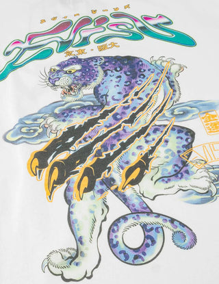 Evisu Ht Neon Leopard Printed Ss Tee Off White