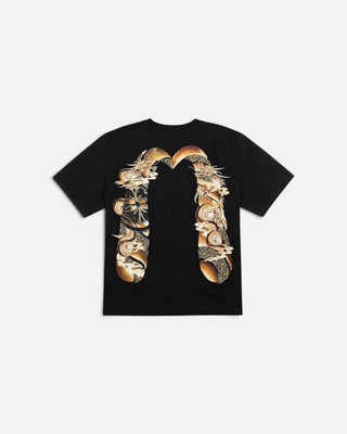 Evisu Ht Wave & Whale Daicock Printed Ss Tee Black
