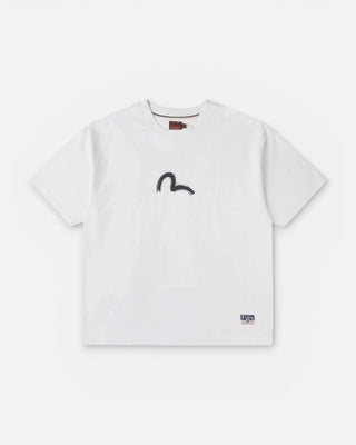 Evisu Ht Hand Brush Daicock Printed Ss Tee Ecru