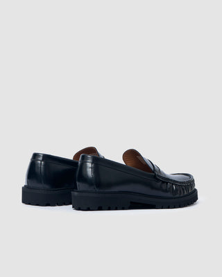 S. H. Hugo Leather Penny Loafer Black