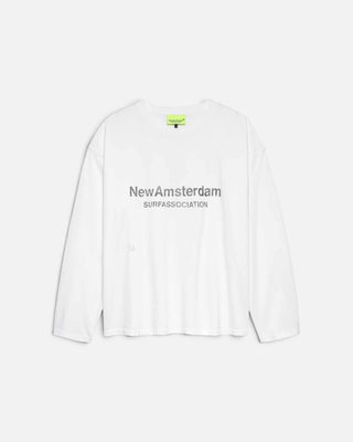 New Amsterdam Surf Association Worked Logo Longsleeve White/Black