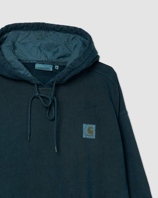 Carhartt WIP Hooded Vista Sweatshirt Cotton Sweat Deep Lagoon garment dyed