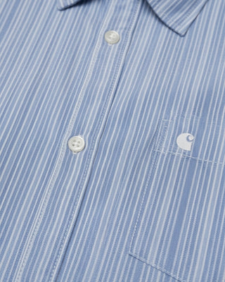 Carhartt WIP L/S Keene Shirt Keene Stripe Curacao