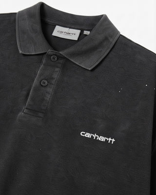 Carhartt WIP S/S Painter Polo Black Destroy Wash Splatter