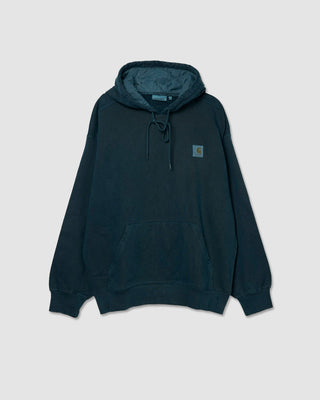 Carhartt WIP Hooded Vista Sweatshirt Cotton Sweat Deep Lagoon garment dyed
