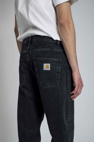 Carhartt WIP Newel Pant Black Stone Washed - v2