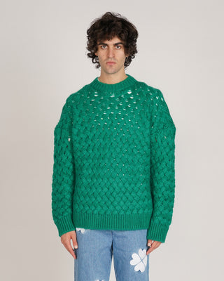 Bonsai Intreccio Crewneck Sweater Green