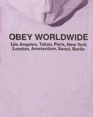 Obey Worldwide Cities Premium Hooded Fleece Digital Lavender
