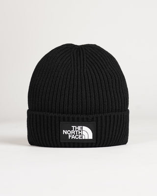 The North Face Logo Box Cuffed Beanie Black - busta