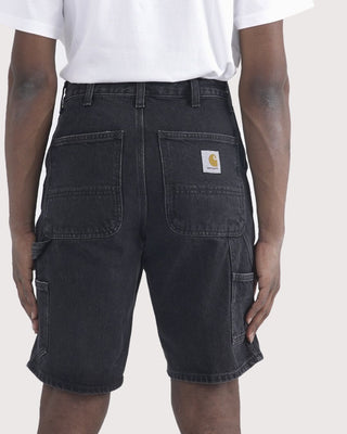 Carhartt WIP Single Knee Short Black Stone Washed - m1-e1