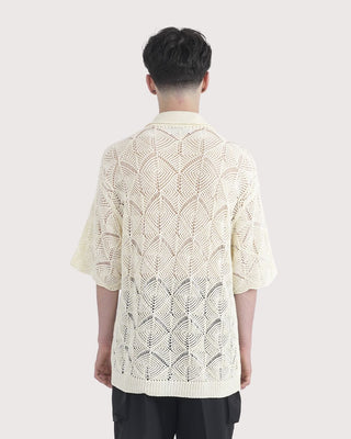 Bonsai Keyhole Knit Shirt Ivory