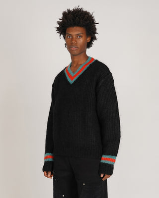 Stussy Mohair Tennis Sweater Black