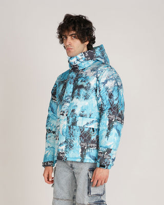 The North Face Himalayan Down Parka Norse Blue Cole Navin Never A Face Print - buste 2i