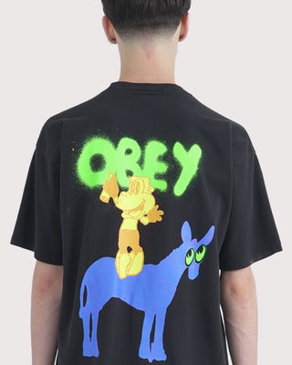 Obey Donkey Heavyweight Tee Off Black