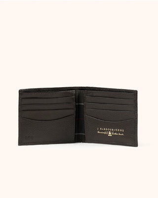 Barbour Amble Leather Billfold Wallet Dark Brown