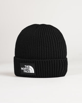 The North Face Logo Box Cuffed Beanie Black - busta