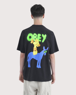 Obey Donkey Heavyweight Tee Off Black